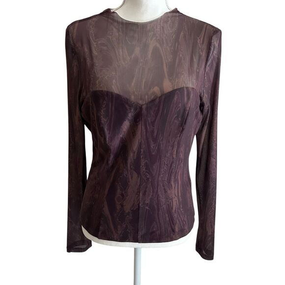 Louna Burnout Long Sleeve Blouse Size XL - Picture 4 of 9